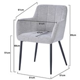 Livingfurn - Eetkamerstoel - Bronco Toffee - Beige - Set van 2