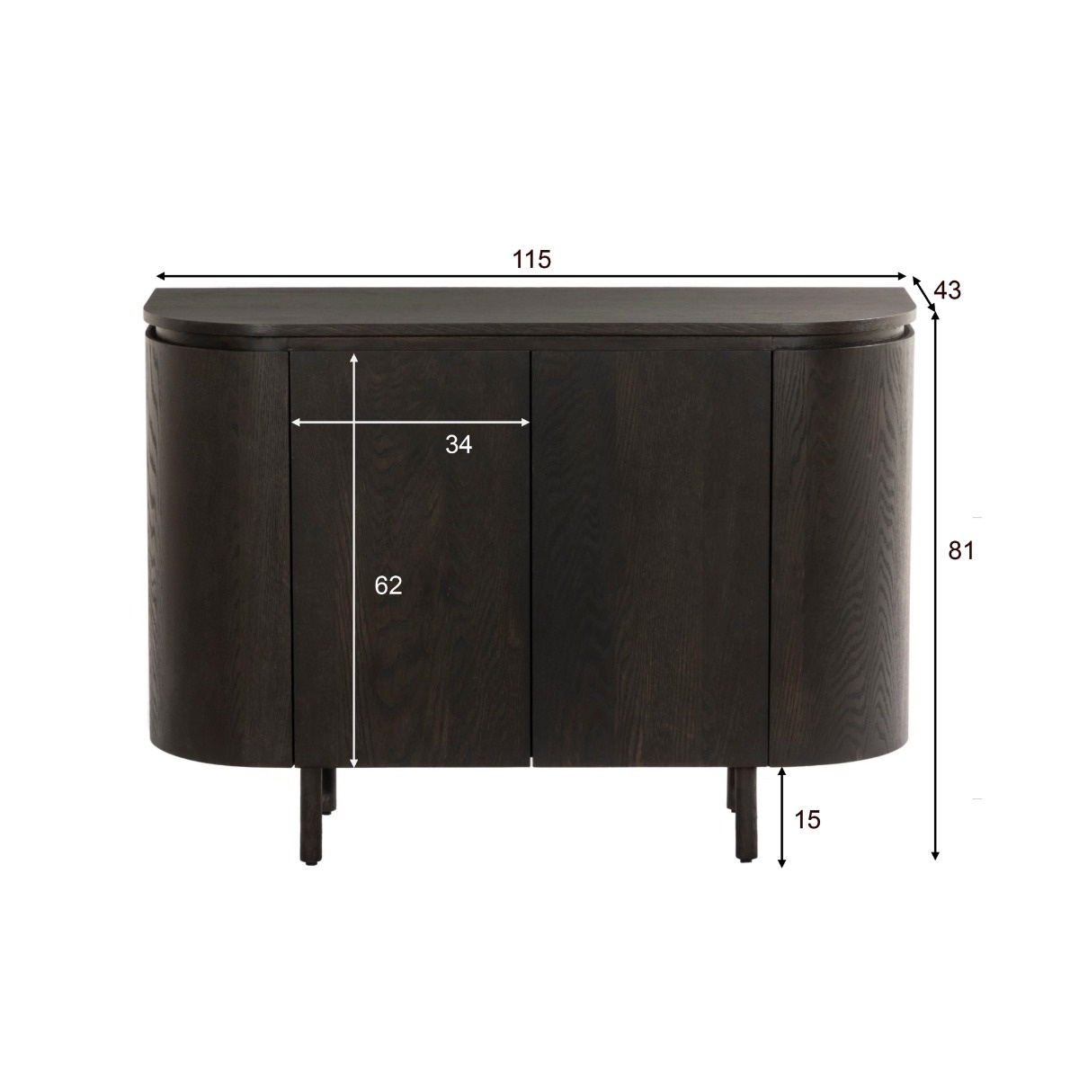 Livingfurn - Dressoir - Tobago Espresso 115cm - Bruin