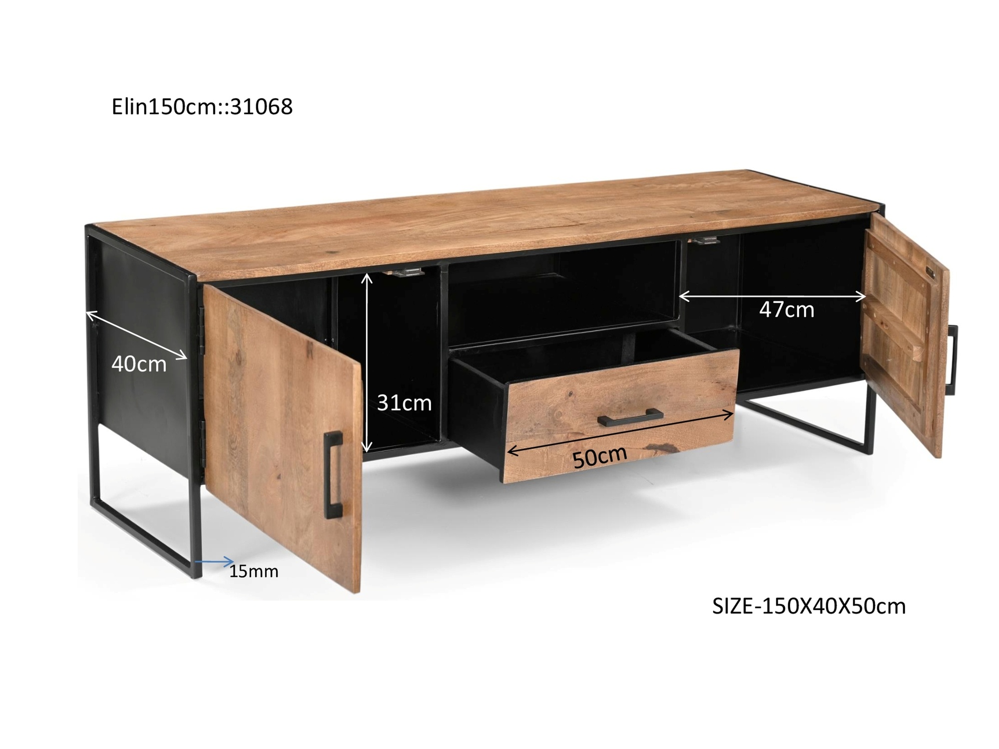 Livingfurn - Tv-meubel - Elin 150cm - Bruin