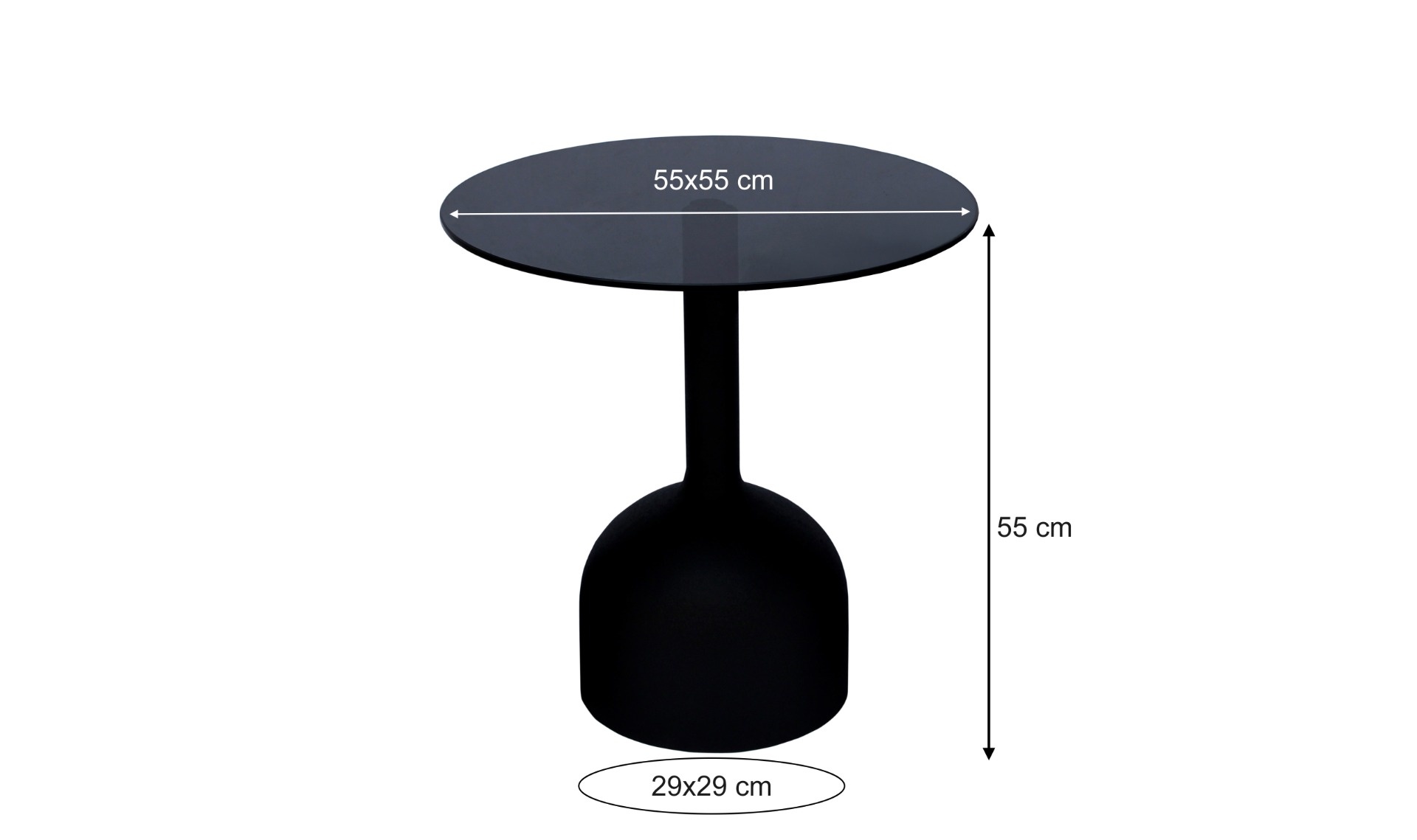 Brix - Bijzettafel - Brix Isa Black 55 cm - Zwart