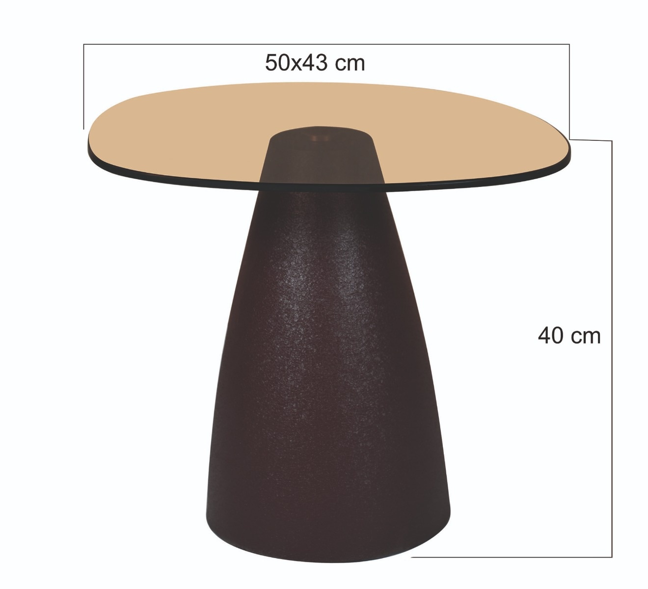 Brix - Bijzettafel - Brix Mylon Brown 50cm - Bruin