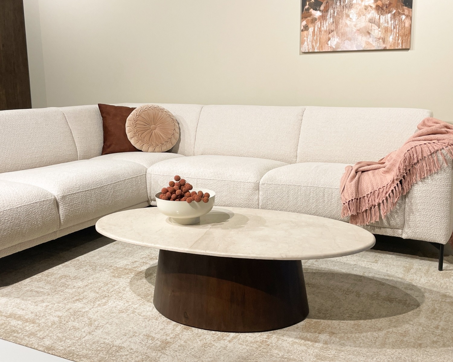 Brix - Salontafel - Brix Bottecino Oval 120cm - Beige