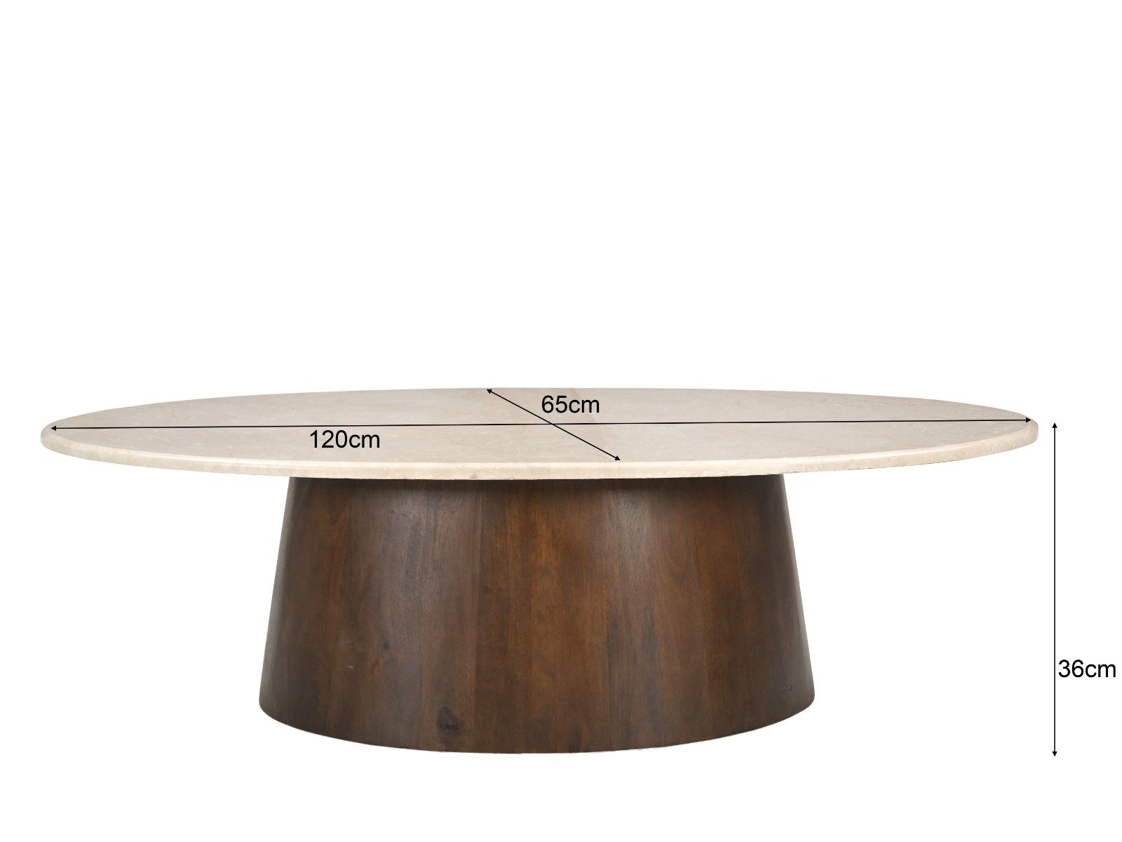 Brix - Salontafel - Brix Bottecino Oval 120cm - Beige