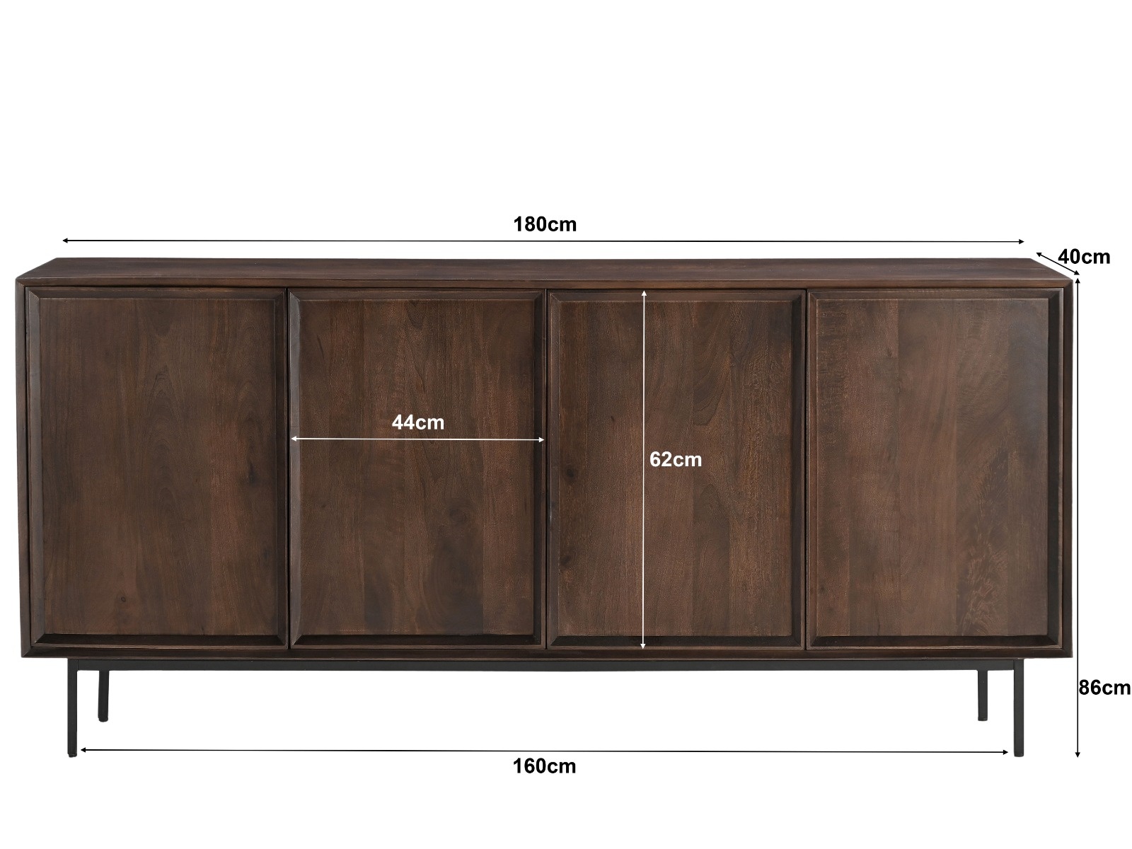 Livingfurn - Dressoir - Ravenstein Brown 180cm - Bruin