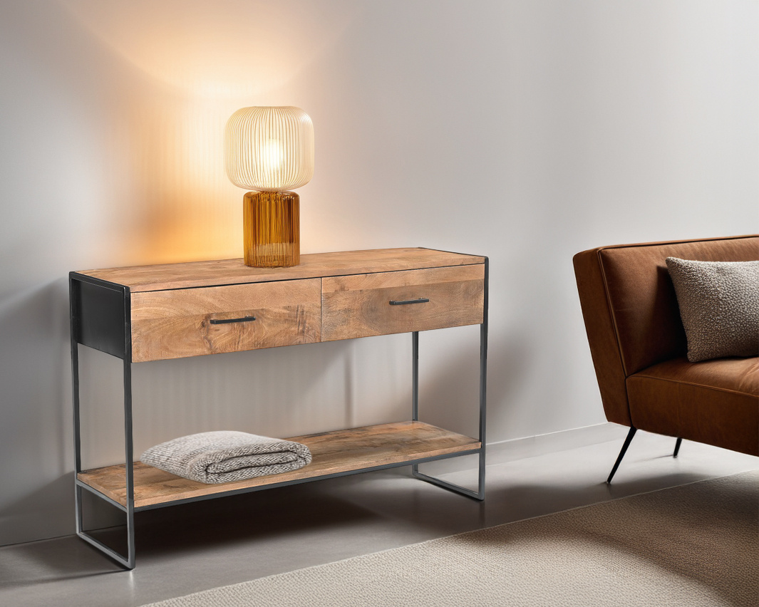 Livingfurn - Wandtafel - Elin 120cm - Bruin, Zwart