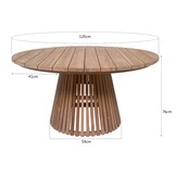 Livingfurn - Tuintafel - Cindo 120cm - Bruin