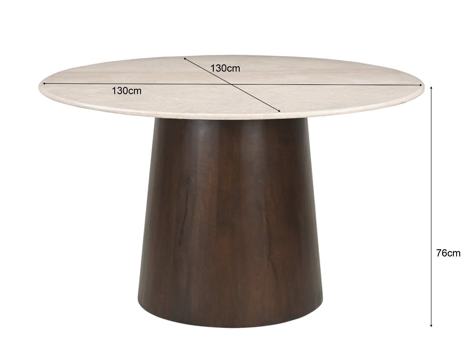 Brix - Eetkamertafel - Brix Bottecino Rond 130cm - Beige
