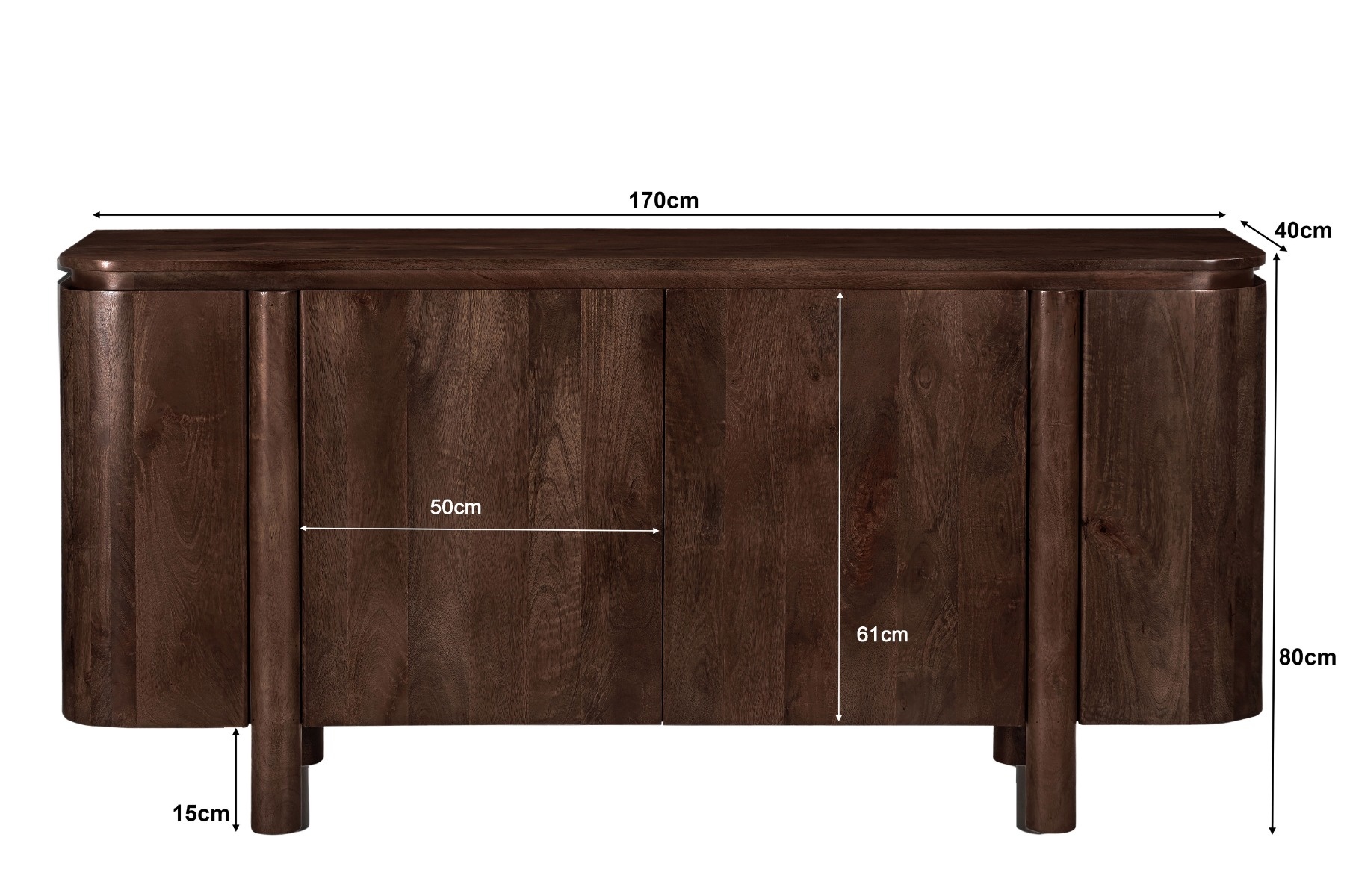Livingfurn - Dressoir - Salano Brown 170 cm - Bruin