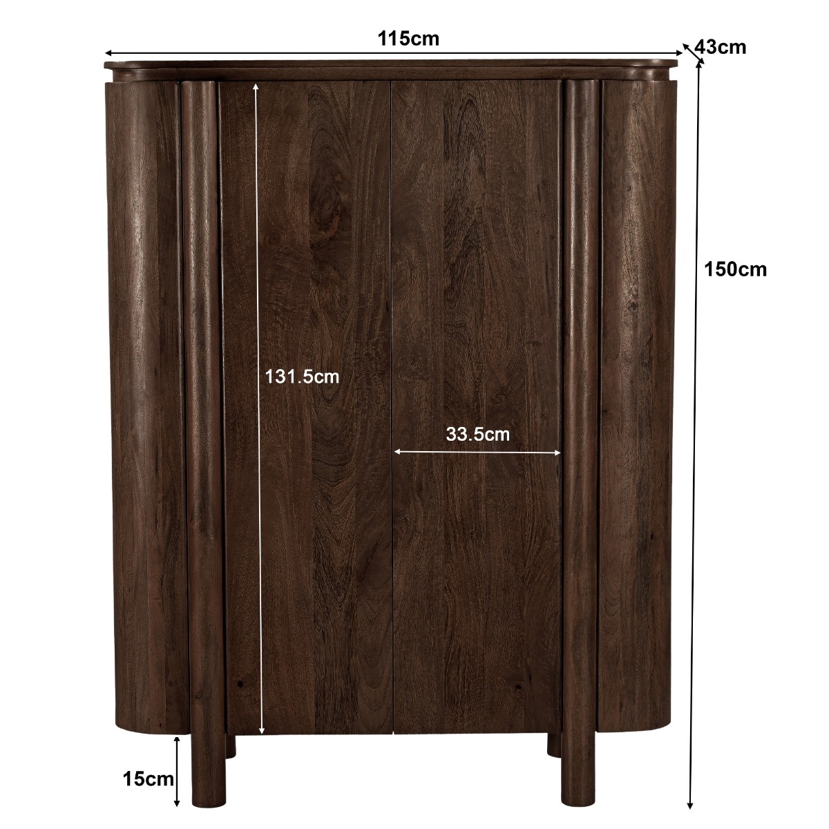 Livingfurn - Kabinetkast - Salano Brown 150 cm - Bruin