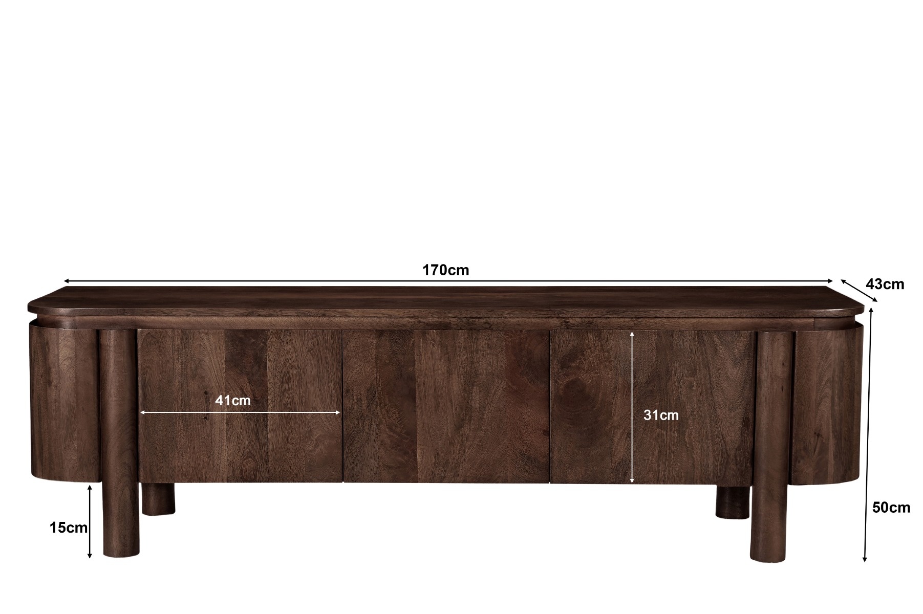 Livingfurn - Tv-meubel - Salano Brown 170 cm - Bruin