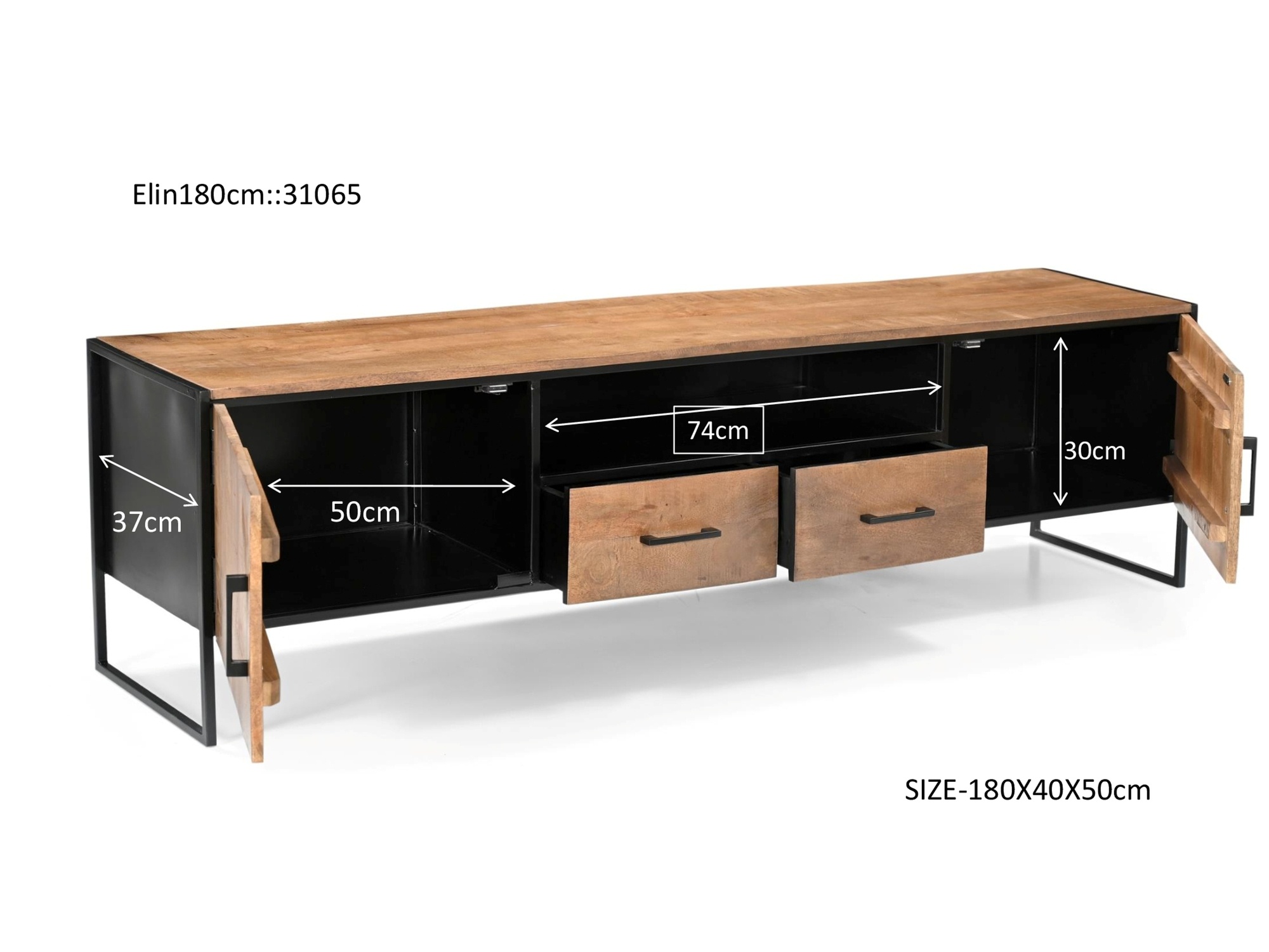 Livingfurn - Tv-meubel - Elin 180cm - Bruin
