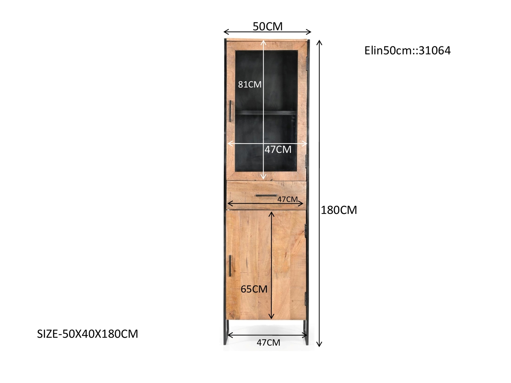 Livingfurn - Kabinetkast - Elin 180cm - Bruin