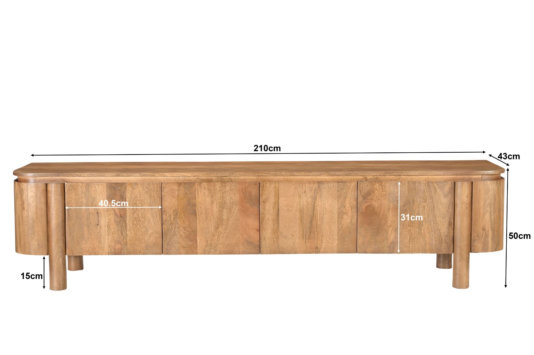 Livingfurn - Tv-meubel - Salano 210 cm - Bruin