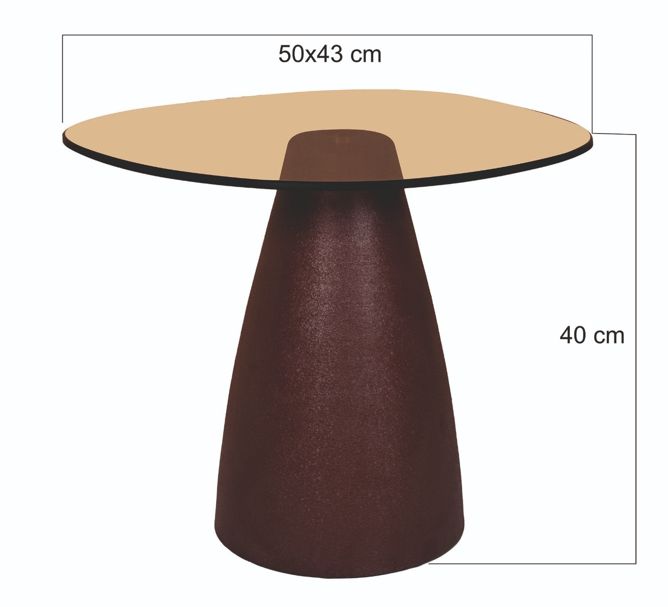 Brix - Bijzettafel - Brix Mylon Burgundy 50cm - Bruin