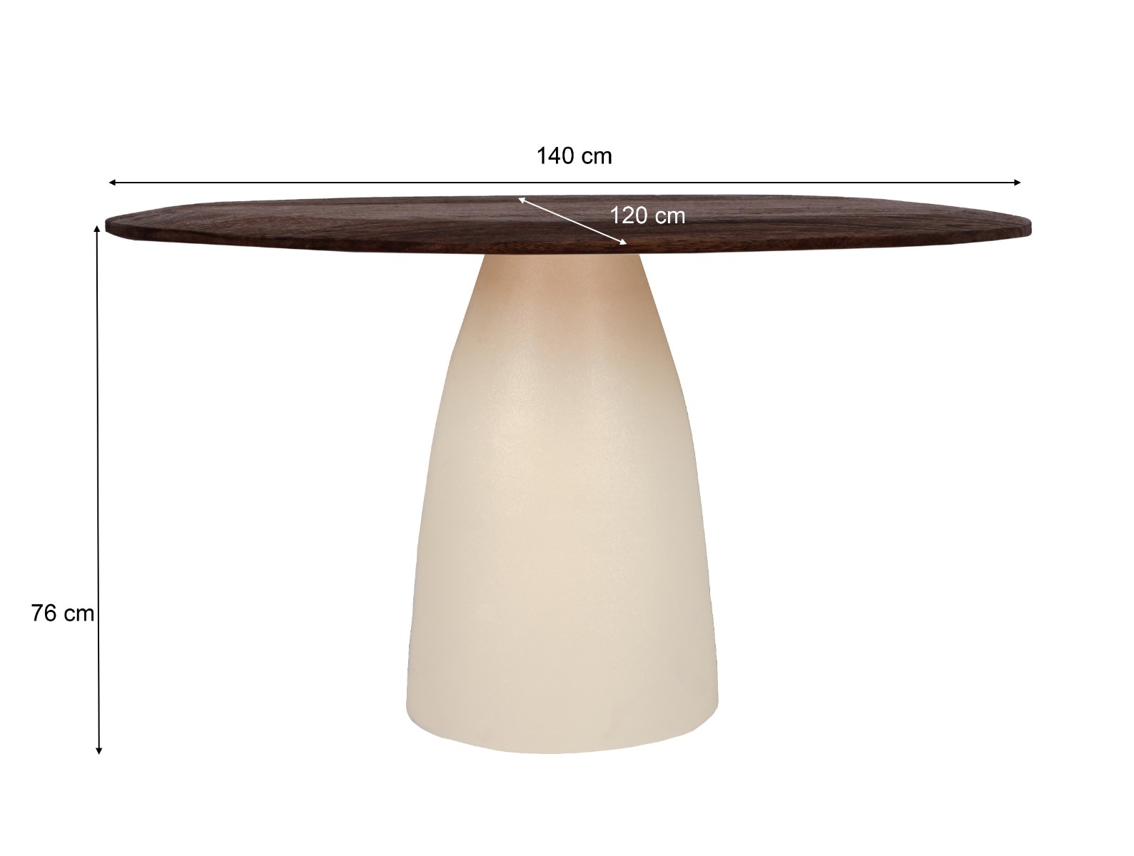 Brix - Eetkamertafel - Brix Marron 140 cm - Beige