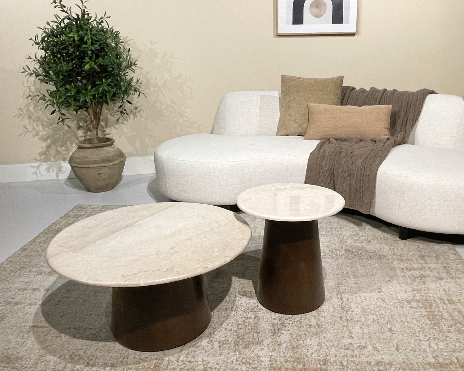 Brix - Salontafel - Brix Bottecino rond 75cm - Beige
