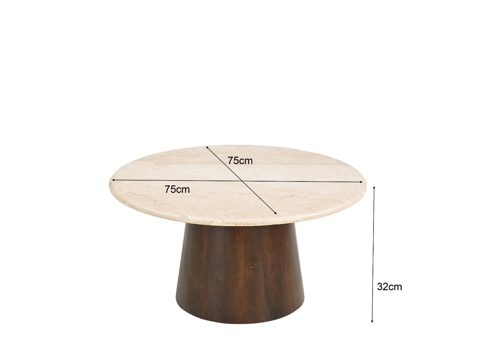 Brix - Salontafel - Brix Bottecino rond 75cm - Beige