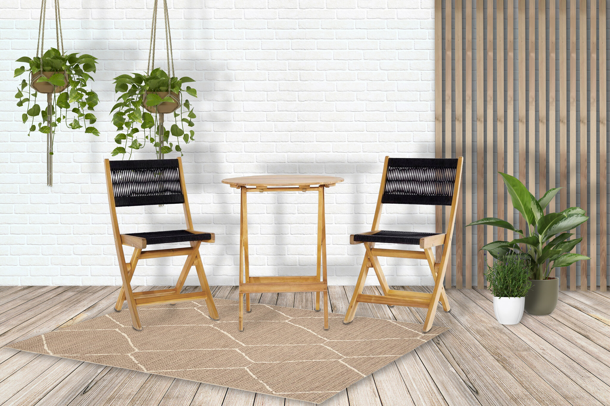 SenS-Line - Lanzarote Bistroset - Zwart en Bruin - 3-delig
