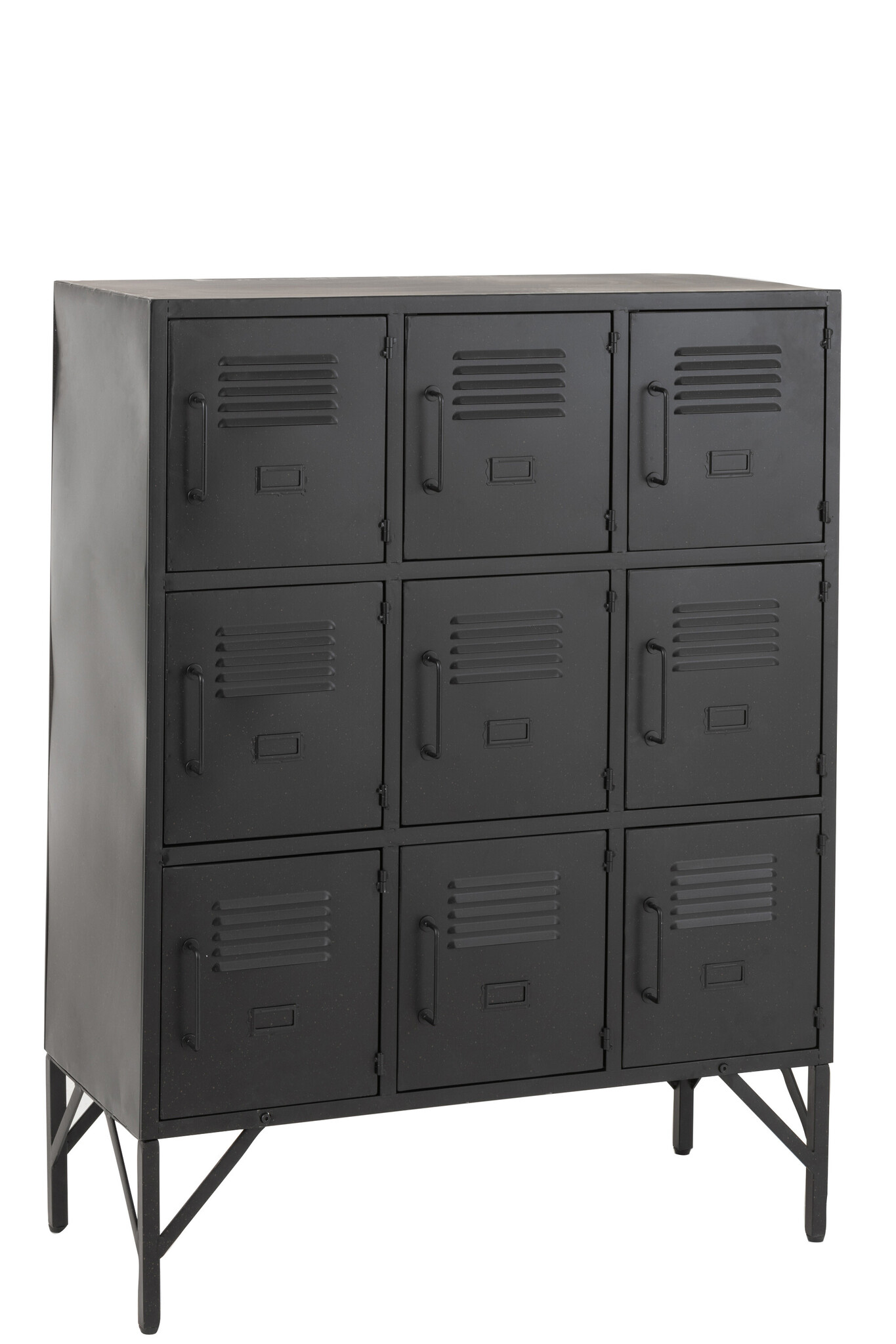 J-Line - Kast 9 Deuren Metaal Zwart - 86x41x113.5cm