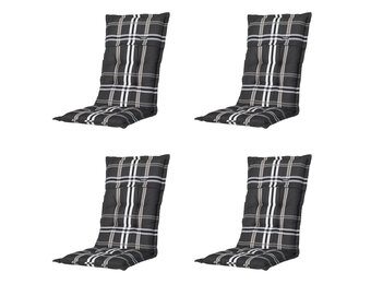 Madison -  Tuinstoelkussen Hoge Rug Nils taupe - Ca. 123x50 cm - Set van 4