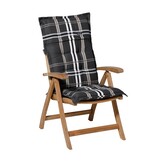 Madison -  Tuinstoelkussen Hoge Rug Nils taupe - Ca. 123x50 cm - Set van 4