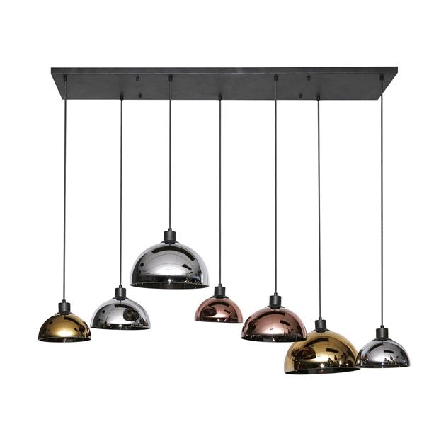 Hoyz - Hanglamp 4+3 Disk - Glass Tricolore - Artic zwart