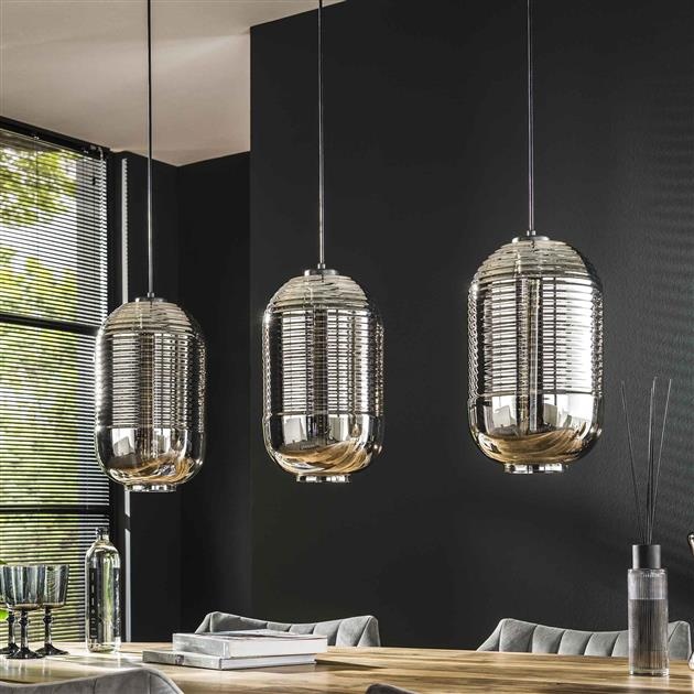 Hoyz - Hanglamp 3L Tub - Chromed Glass