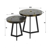 Hoyz Collection - Salontafel set van 2 - Zwart/Goud