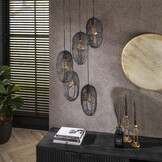 Hoyz Collection - Hanglamp 5L Open Oog Wire - Artic Zwart