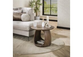 Hoyz Collection - Bijzettafel Flow Solid M - Massief Acacia Glaze Brown