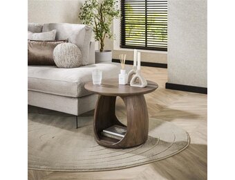 Hoyz Collection - Bijzettafel Flow Solid M - Massief Acacia Glaze Brown