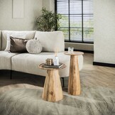 Hoyz Collection - Bijzettafel Cone Set-2 - Massief Acacia Naturel