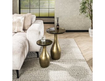 Hoyz Collection - Bijzettafel Eclipse Druppel S - Goud Antiek Finish