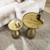 Hoyz Collection - Bijzettafel Eclipse Druppel M - Goud Antiek Finish
