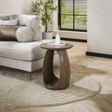 Hoyz Collection - Bijzettafel Flow Solid S - Massief Acacia Glaze Brown