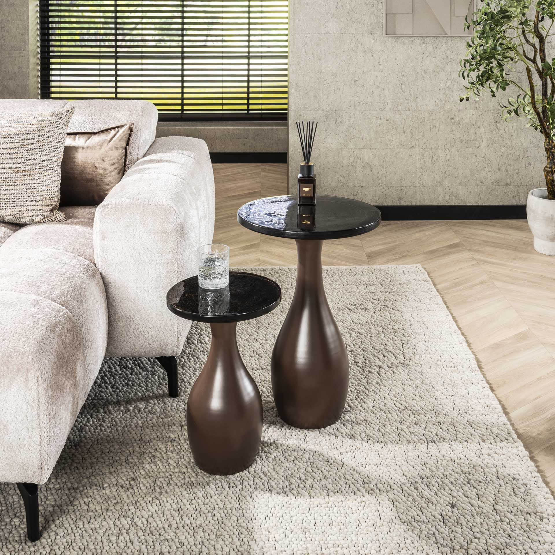 Hoyz Collection - Bijzettafel Eclipse Druppel M - Koper Antiek Finish