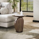 Hoyz Collection - Bijzettafel Art Solid - Massief Acacia Glaze Brown