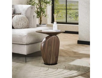 Hoyz Collection - Bijzettafel Art Solid - Massief Acacia Glaze Brown