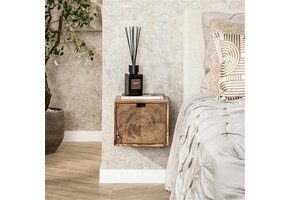 Hoyz Collection - Nachtkastje Block Zwevend 1 Lade - Massief Acacia Naturel