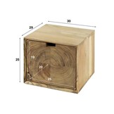 Hoyz Collection - Nachtkastje Block Zwevend 1 Lade - Massief Acacia Naturel