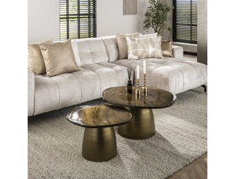 Hoyz Collection - Salontafel Eclipse Set-2 - Goud Antiek Finish