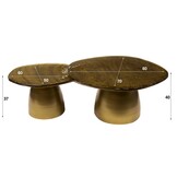 Hoyz Collection - Salontafel Eclipse Set-2 - Goud Antiek Finish