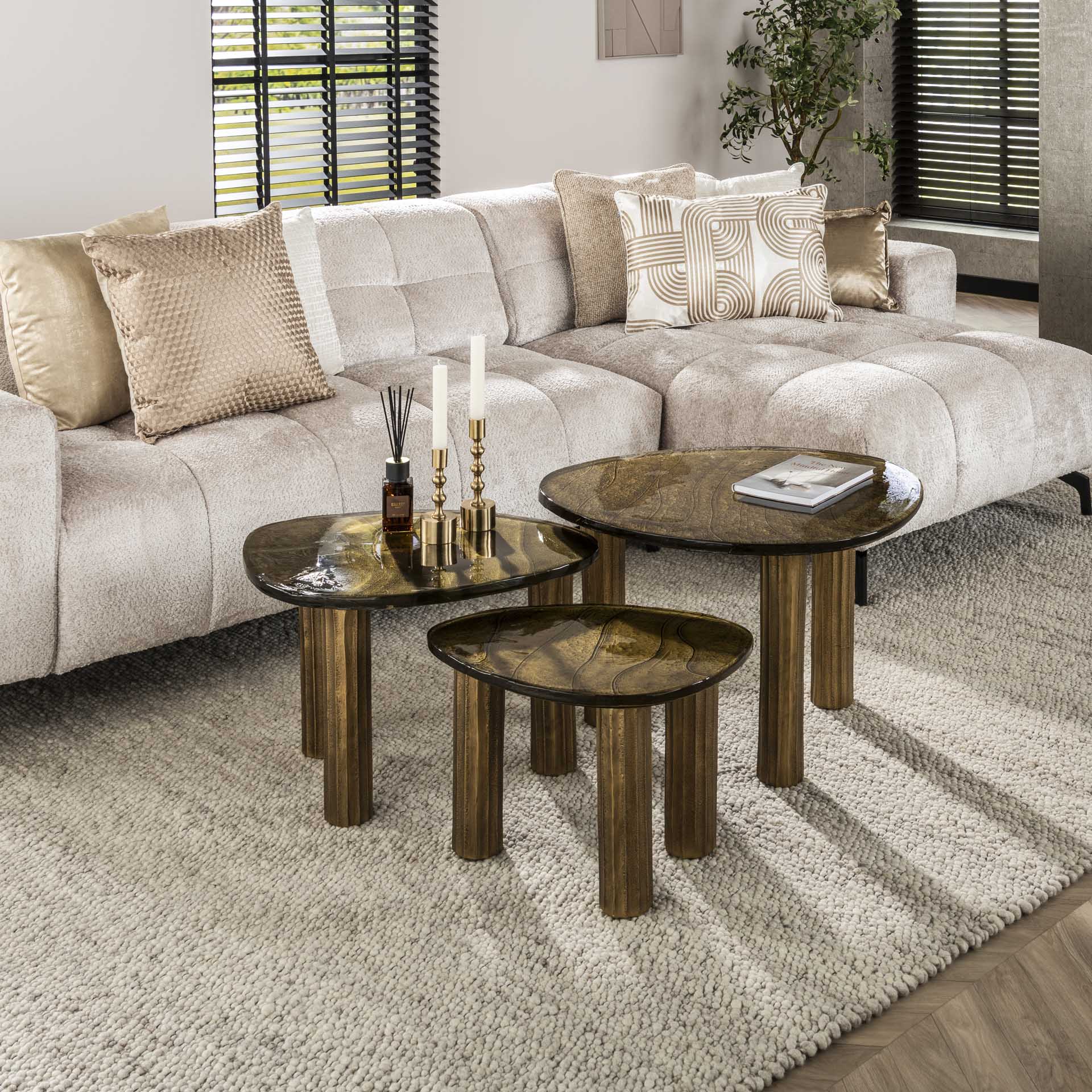 Hoyz Collection - Salontafel Eclipse L - Goud Antiek Finish