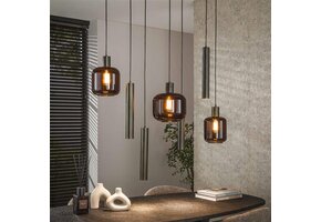 Hoyz Collection - Hanglamp Bronza Mix 4+3-lichts - Sienna Brown