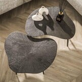 Hoyz Collection - Salontafel Brown Ray Metal Leaf - Brons Donkerbruin - Set van 2