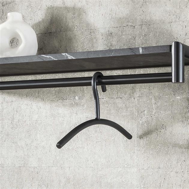 Hoyz Collection - Garderobehanger Ronde Buis - Gun Metal - 6 Stuks
