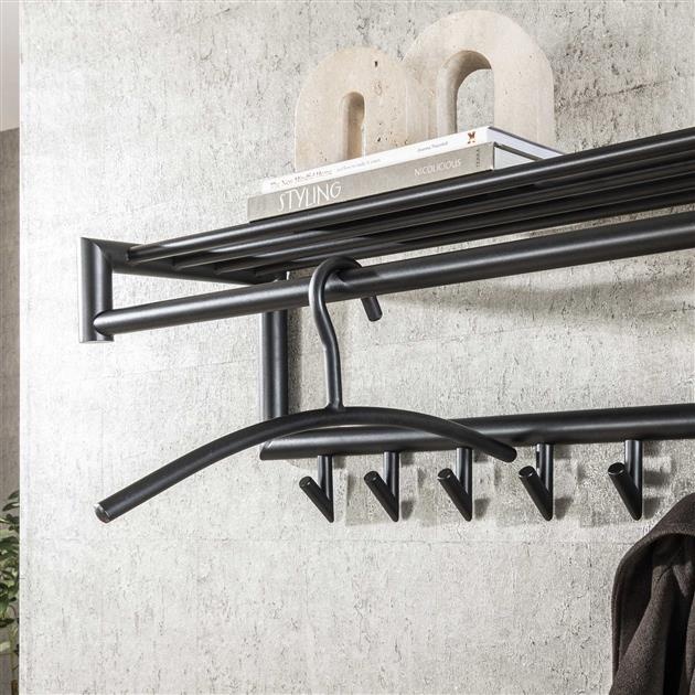 Hoyz Collection - Garderobehanger Ronde Buis - Gun Metal - 6 Stuks