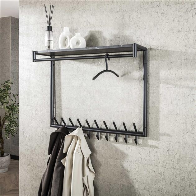Hoyz Collection - Garderobehanger Ronde Buis - Gun Metal - 6 Stuks