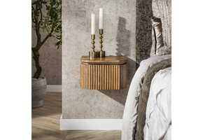 Hoyz Collection - Nachtkastje Wave Zwevend 1 Lade XS - Massief Mango Zandkleur