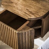 Hoyz Collection - Nachtkastje Wave Zwevend 1 Lade XS - Massief Mango Zandkleur